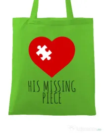 Sacosa din panza His missing piece Verde mar