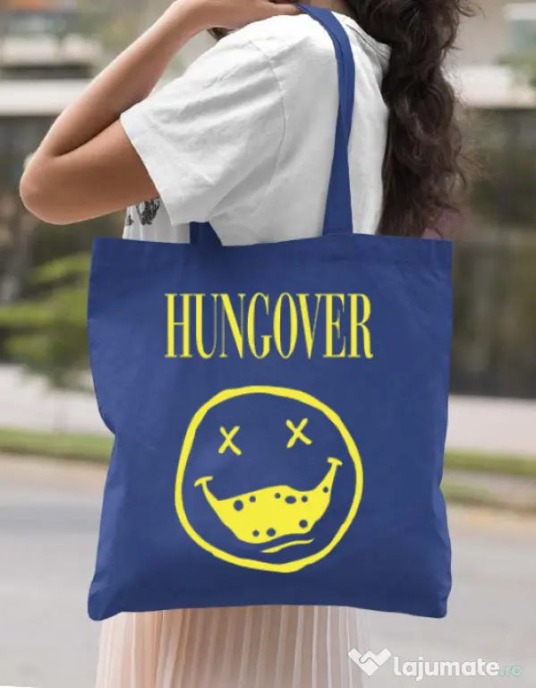 Sacosa din panza Hungover Albastru regal
