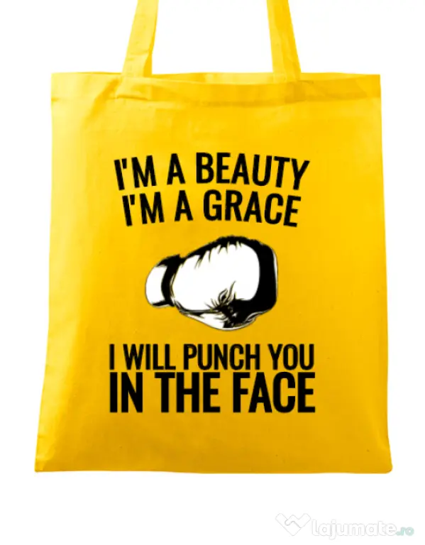 Sacosa din panza I am a grace Galben