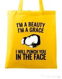 Sacosa din panza I am a grace Galben