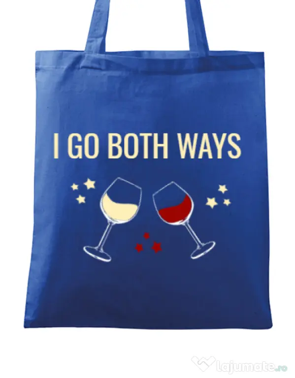 Sacosa din panza I go both ways Albastru regal