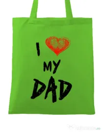 Sacosa din panza I love my dad Verde mar