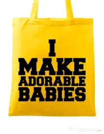 Sacosa din panza I make adorable babies Galben