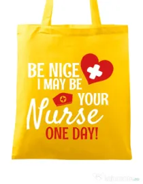 Sacosa din panza I may be your nurse Galben