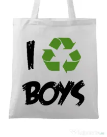 Sacosa din panza I recycle boys Alb