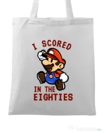 Sacosa din panza I scored in the eighties Alb
