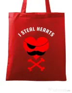 Sacosa din panza I steal hearts Rosu