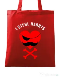 Sacosa din panza I steal hearts Rosu