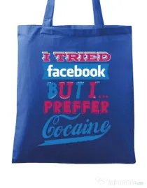 Sacosa din panza I tried Bacebook Albastru regal