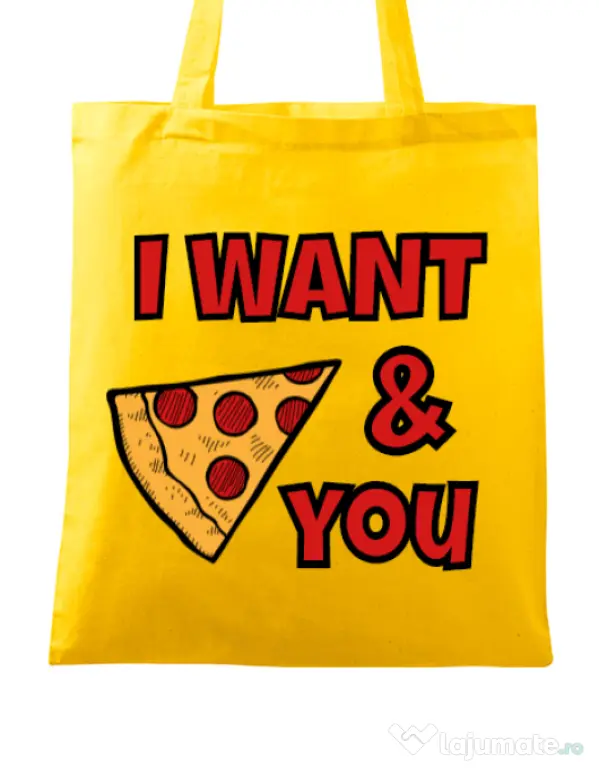 Sacosa din panza I want you Galben