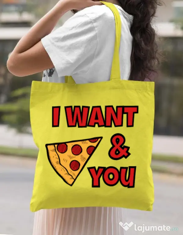 Sacosa din panza I want you Galben