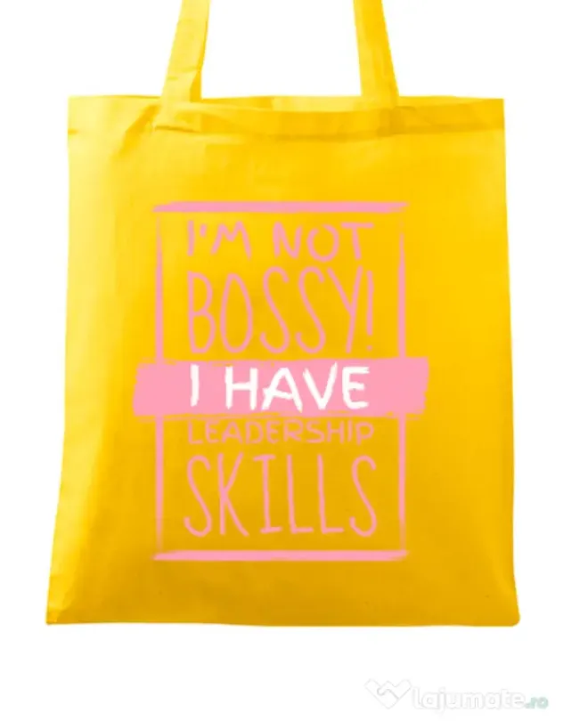 Sacosa din panza I’m not bossy Galben