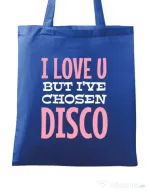 Sacosa din panza I’ve chosen disco Albastru regal