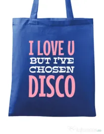 Sacosa din panza I’ve chosen disco Albastru regal