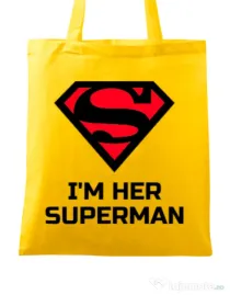 Sacosa din panza I'm her Superman Galben