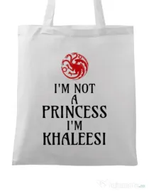 Sacosa din panza I'm Khaleesi Alb