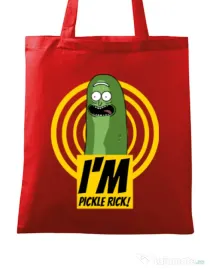 Sacosa din panza I'm pickle Rick! Rosu