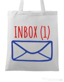 Sacosa din panza Inbox Alb