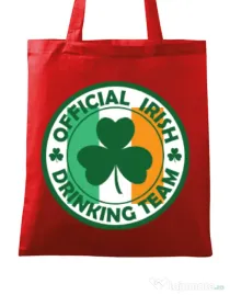 Sacosa din panza Irish Drinking Team Rosu