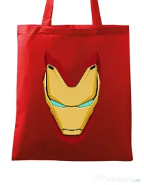 Sacosa din panza Iron man mask Rosu
