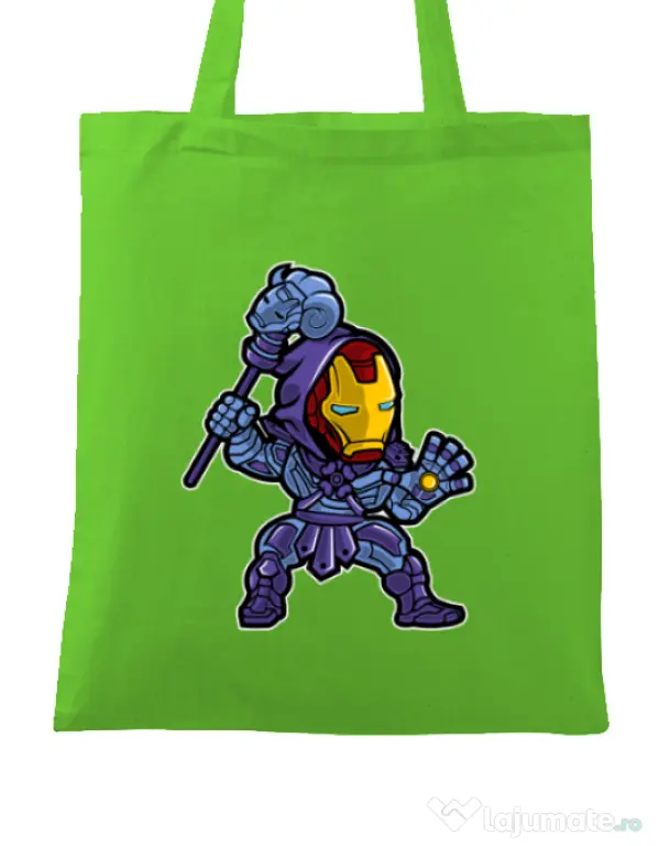 Sacosa din panza Iron Skeletor Verde mar