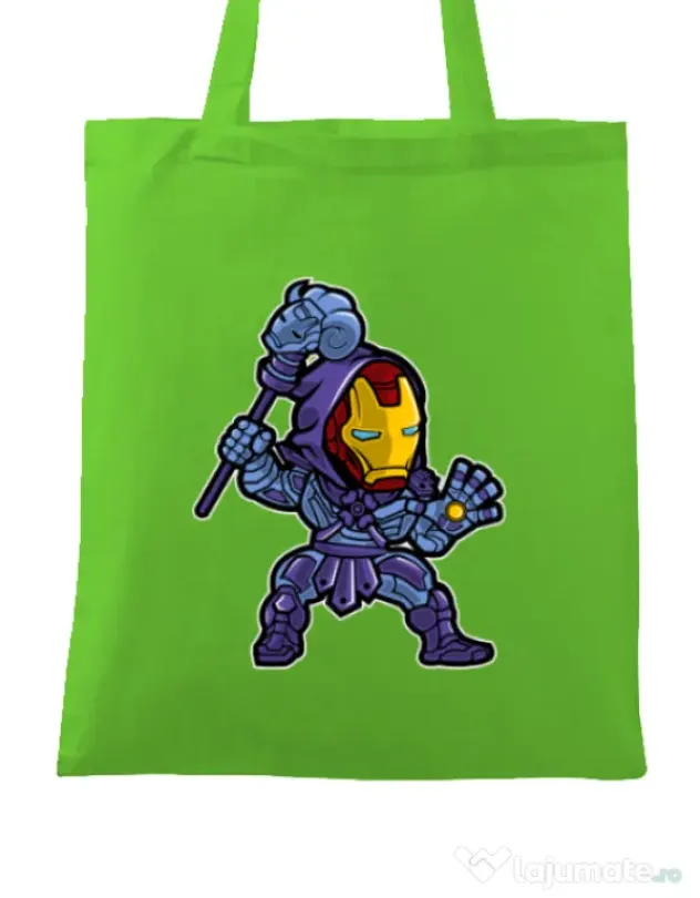 Sacosa din panza Iron Skeletor Verde mar