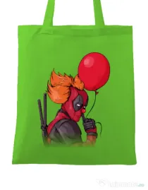 Sacosa din panza IT is Deadpool Verde mar