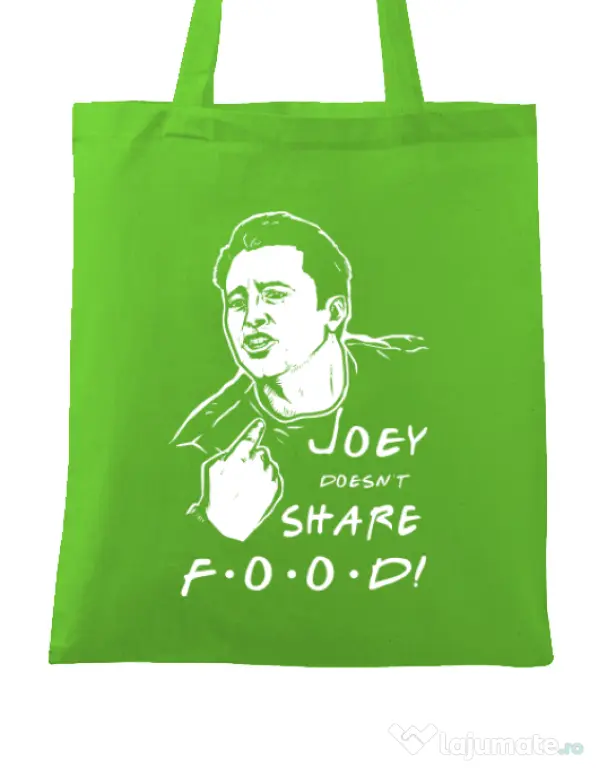 Sacosa din panza Joey doesnt share food Verde mar