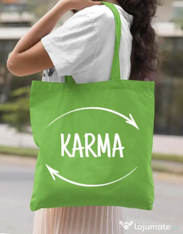 Sacosa din panza Karma Verde mar