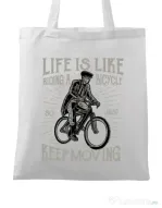 Sacosa din panza Keep moving Alb