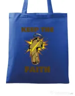 Sacosa din panza Keep the Faith Albastru regal