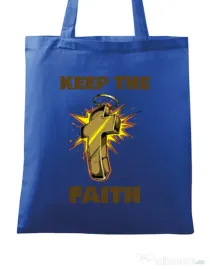 Sacosa din panza Keep the Faith Albastru regal