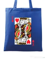 Sacosa din panza King of hearts Albastru regal