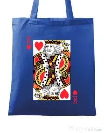 Sacosa din panza King of hearts Albastru regal