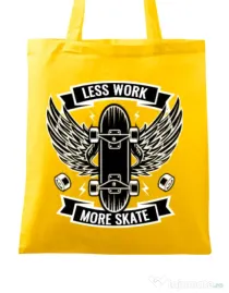Sacosa din panza Less work more skate Galben