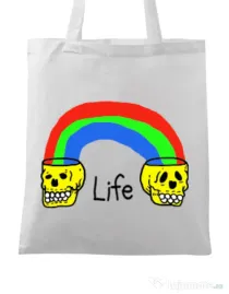 Sacosa din panza Life Alb