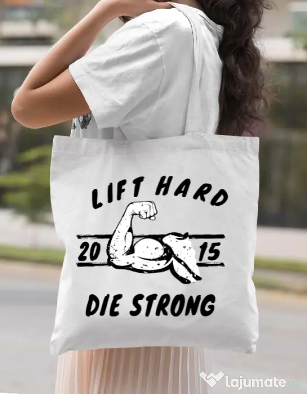 Sacosa din panza Lift hard Alb