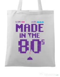 Sacosa din panza Made in the 80s Alb