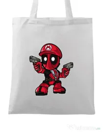 Sacosa din panza Mario Deadpool Alb