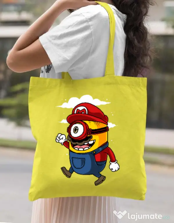 Sacosa din panza Mario minion Galben