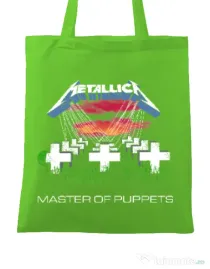 Sacosa din panza Master of puppets Verde mar