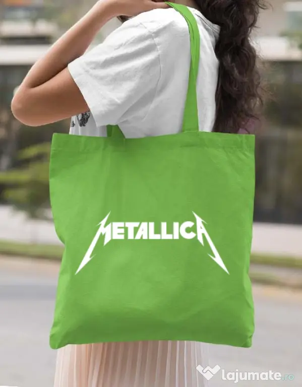 Sacosa din panza Metallica Verde mar