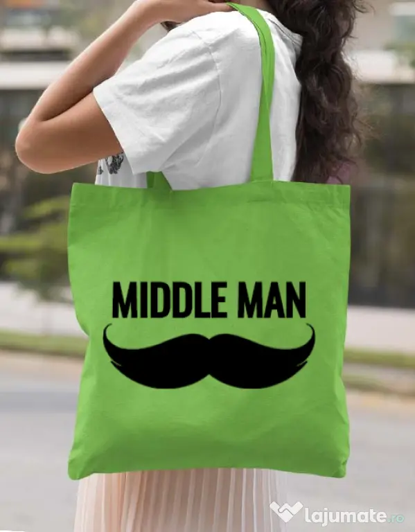 Sacosa din panza Middle man Verde mar