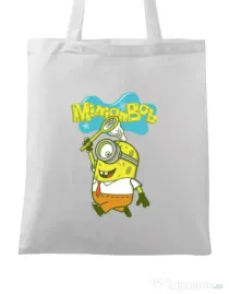 Sacosa din panza MinionBob Alb