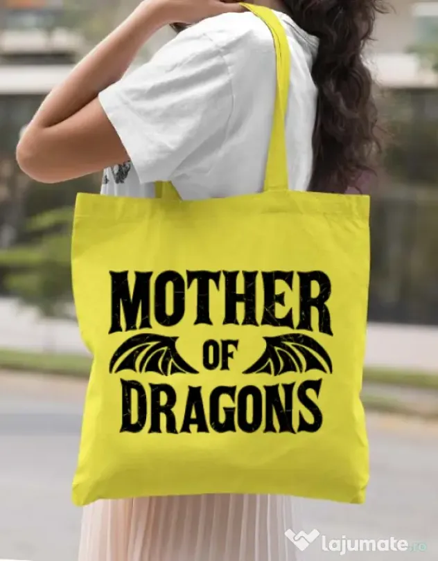 Sacosa din panza Mother of dragons 2 Galben