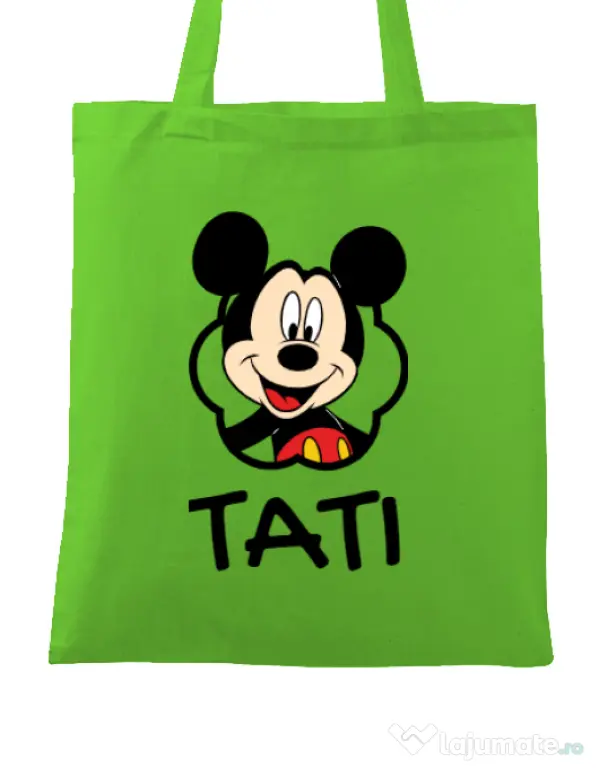 Sacosa din panza Mouse daddy Verde mar
