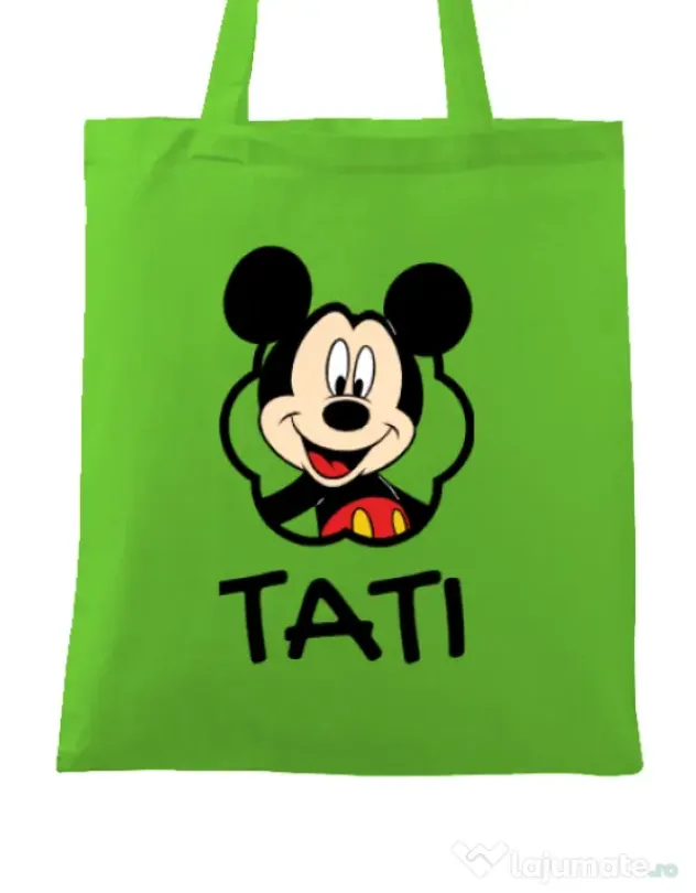 Sacosa din panza Mouse daddy Verde mar