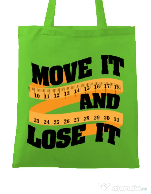 Sacosa din panza Move it and lose it Verde mar