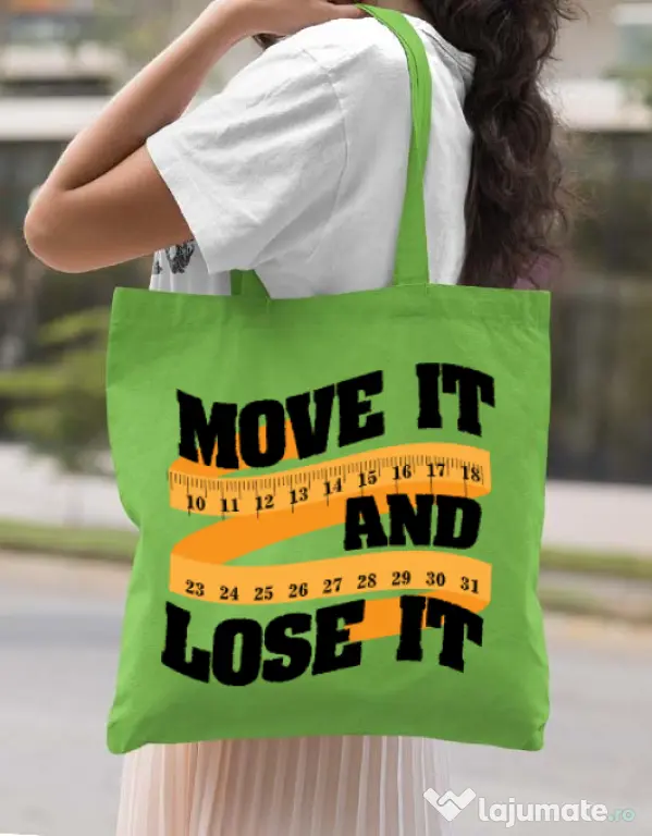 Sacosa din panza Move it and lose it Verde mar