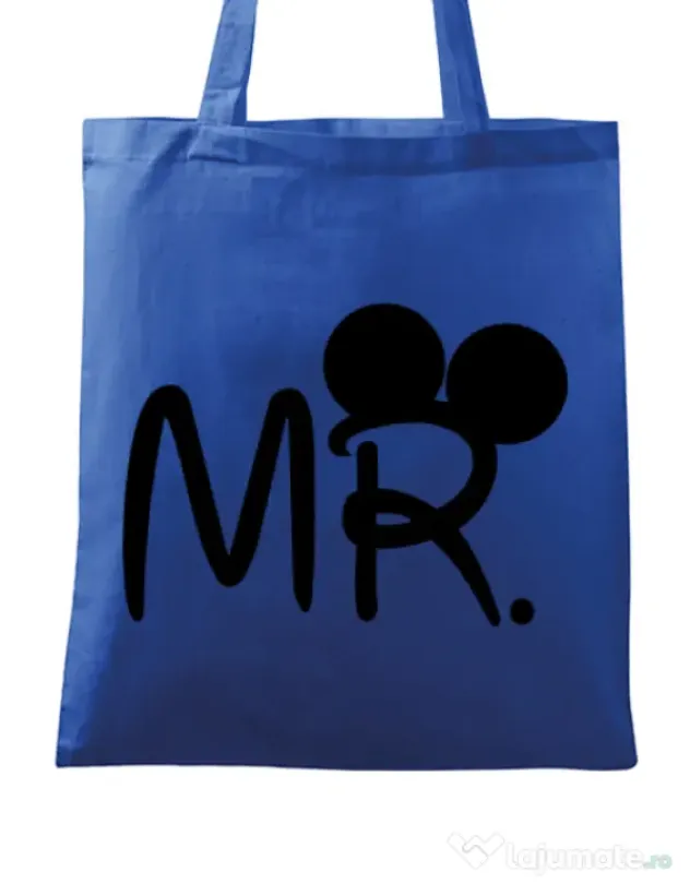 Sacosa din panza Mr Mickey Albastru regal